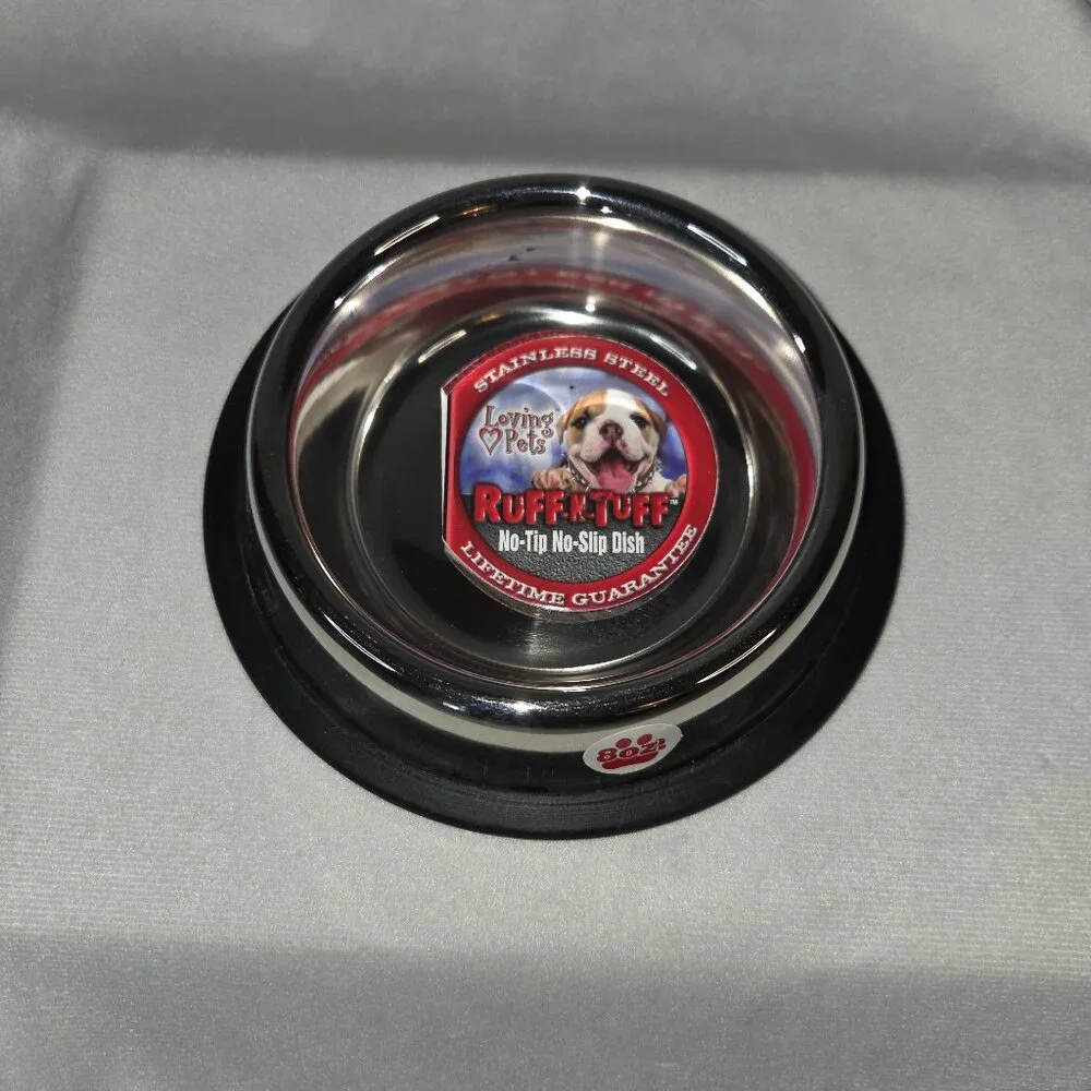 8-oz Non-Skid Stainless Pet Bowls - Set of 3